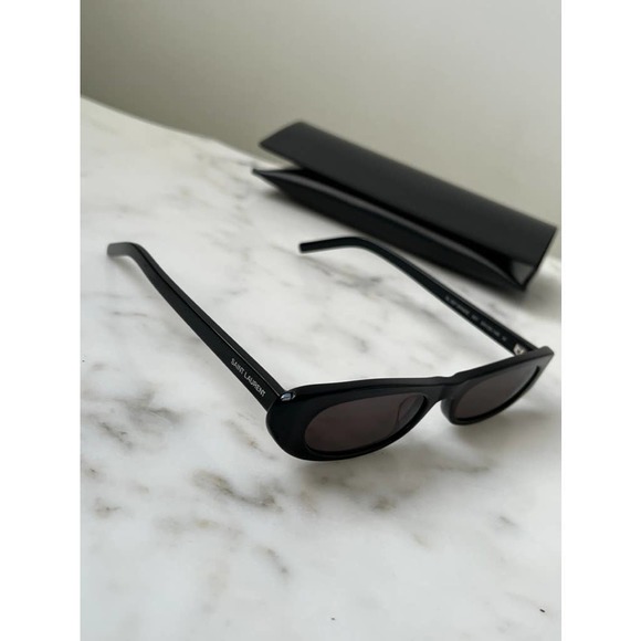 NEW Saint Laurent SL557 SHADE Black Slim Sunglasses - Picture 8 of 9